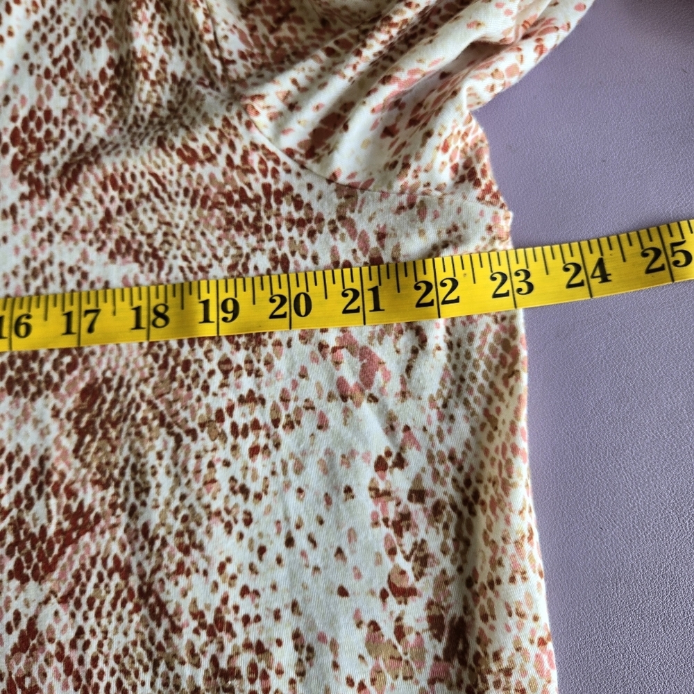 Chico's Snake-Print Keyhole-Neckline Top Long Balloon Sleeves Jersey Size XL - Picture 13 of 14